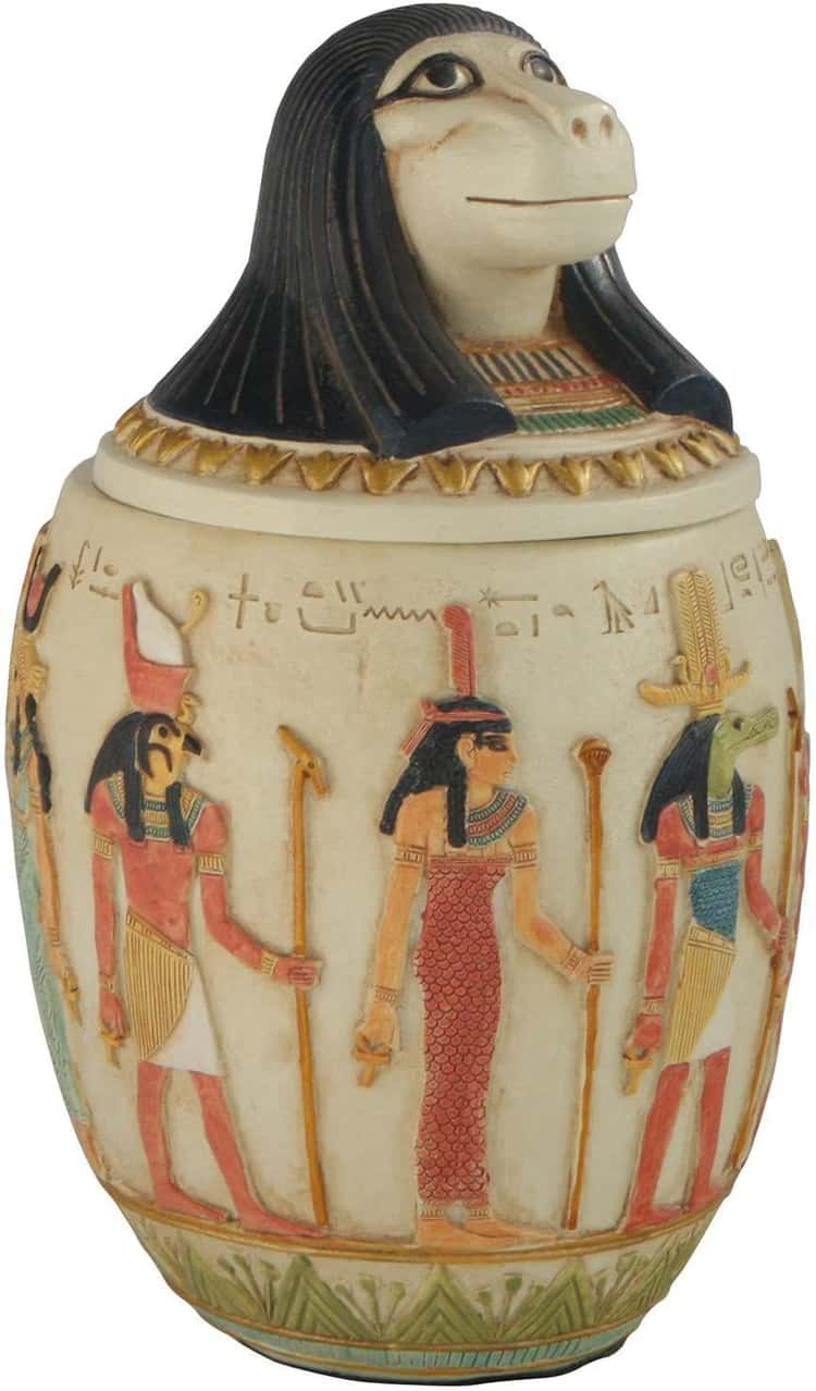 Ebros Ancient Egyptian Gods and Deities Duamutef Canopic Jar Statue 5.75" Tall 