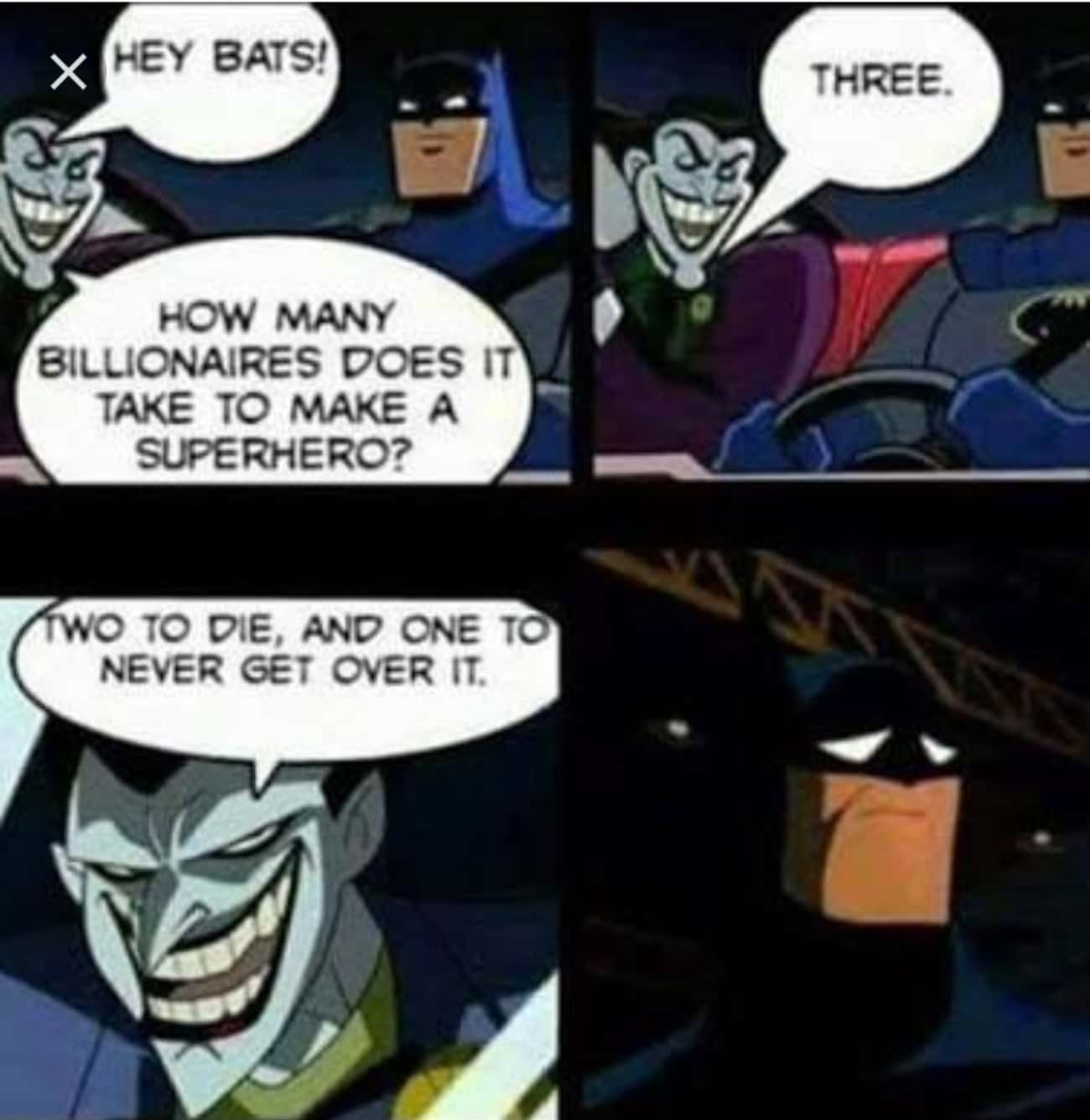 Джокер протыкает Бэтмена Мем