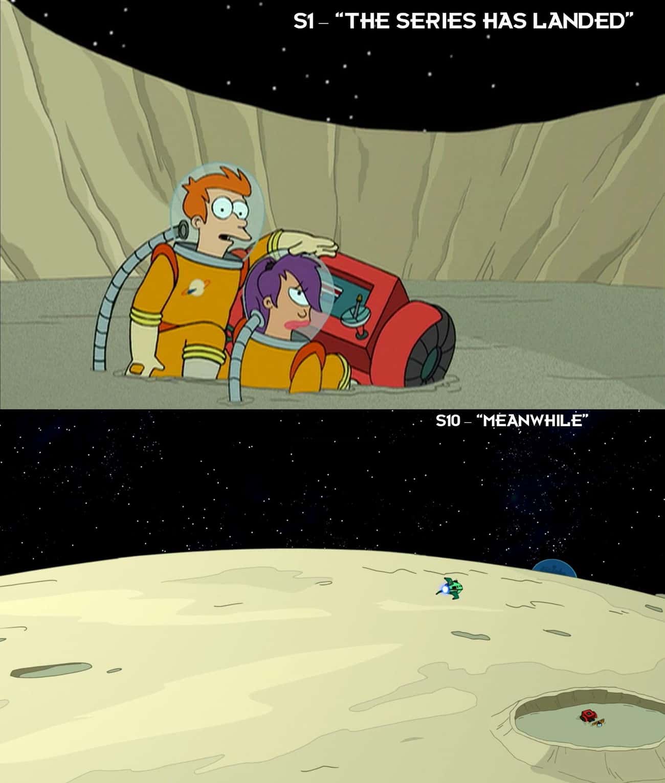 Fry And Leela's Cart From Season One Returned In Season Ten