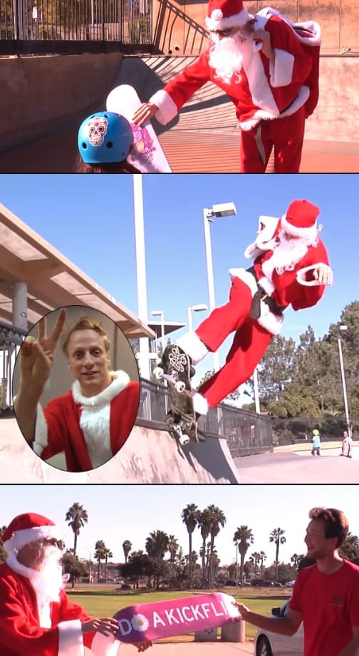When He Dressed As Santa And Handed Out Gifts In Skate Parks