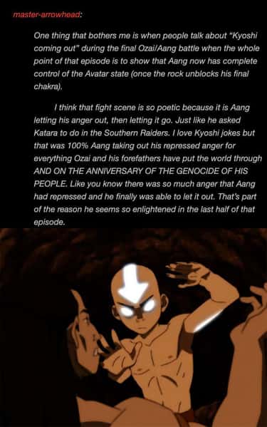  Pro-Aang: 21 Posts That Made Us Regret Ignoring His Character Arc 21. Aang lets his anger out on the Anniversary of the genocide of his people