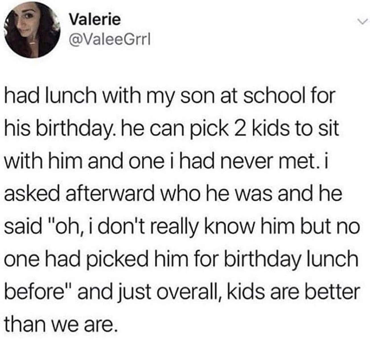 The Selflessness Of A Kid