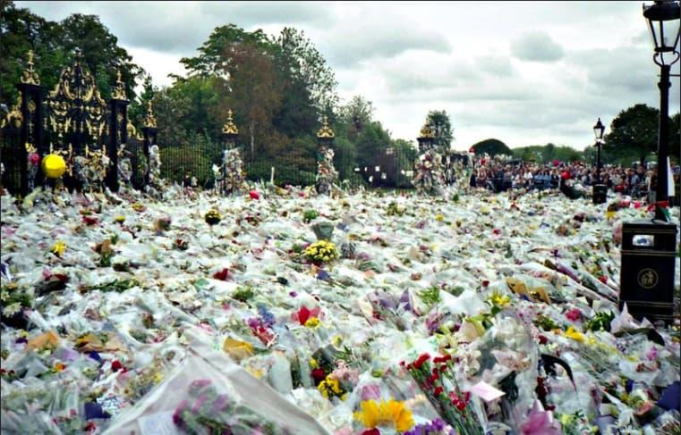 Millions Of Bouquets Were Left Outside Of Kensington Palace And Buckingham Palace