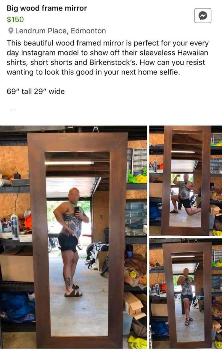 32 Hilariously Earnest Photos Of People Trying To Sell Mirrors