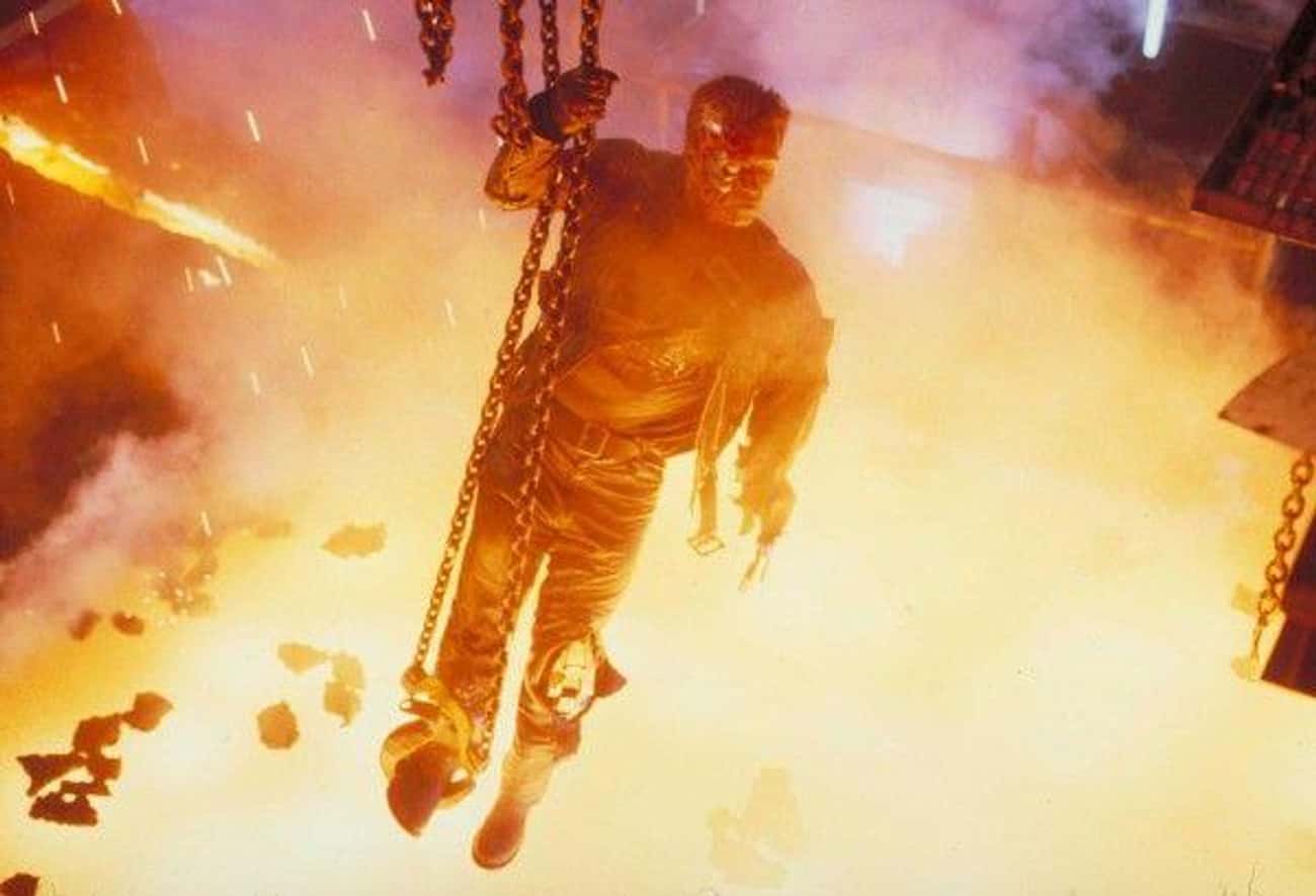 The T-800 Lowers Himself Into The Molten Steel And Gives A Thumbs-Up ('Terminator 2: Judgment Day')