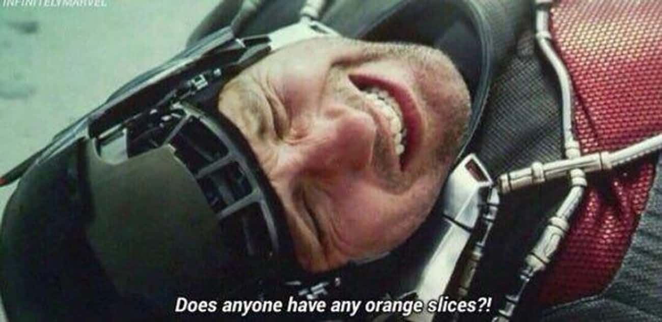 Scott a.k.a Ant-Man asking for orange slices in Captain America: Civil War