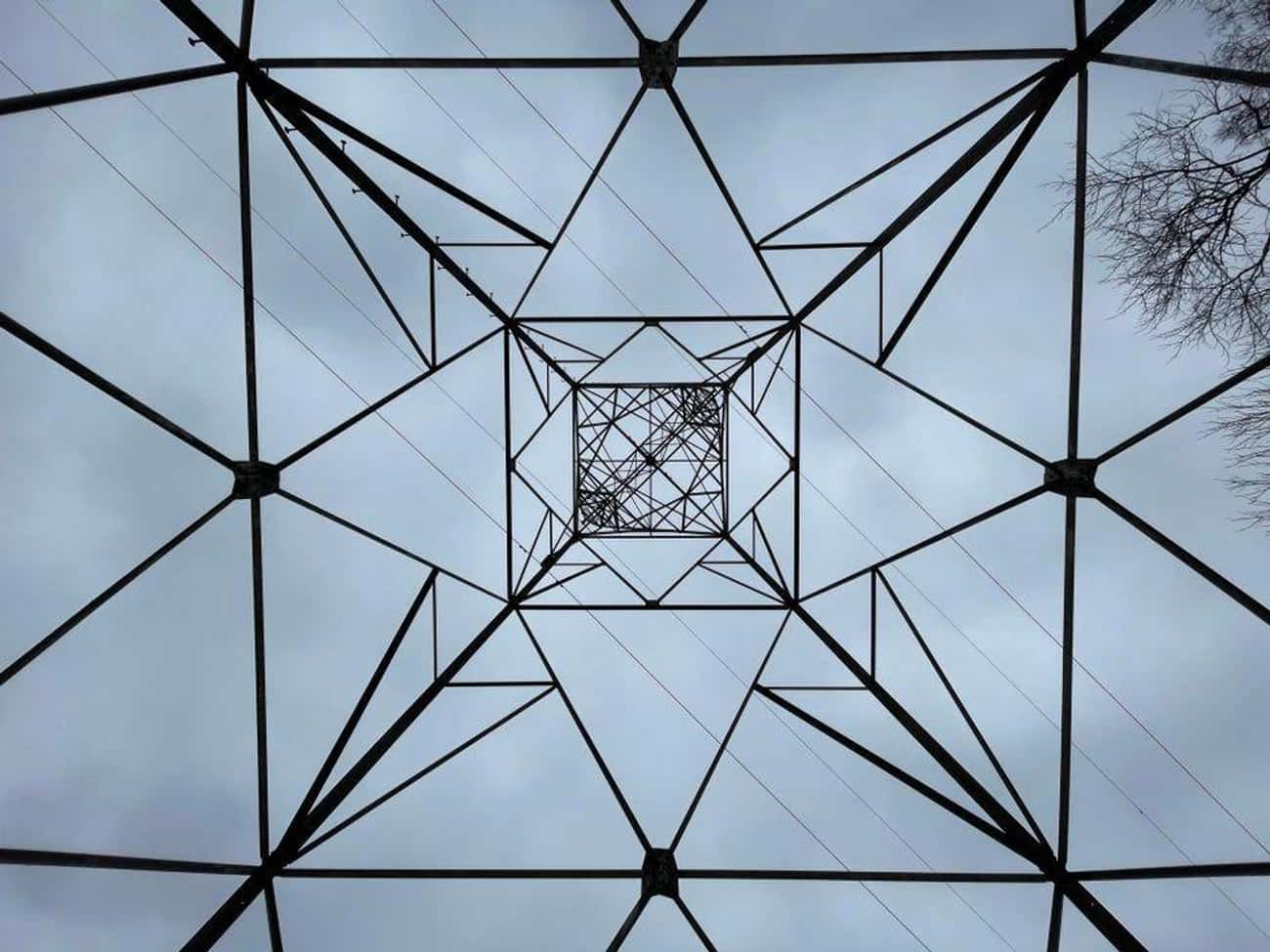 This Upward View Of A Television Tower