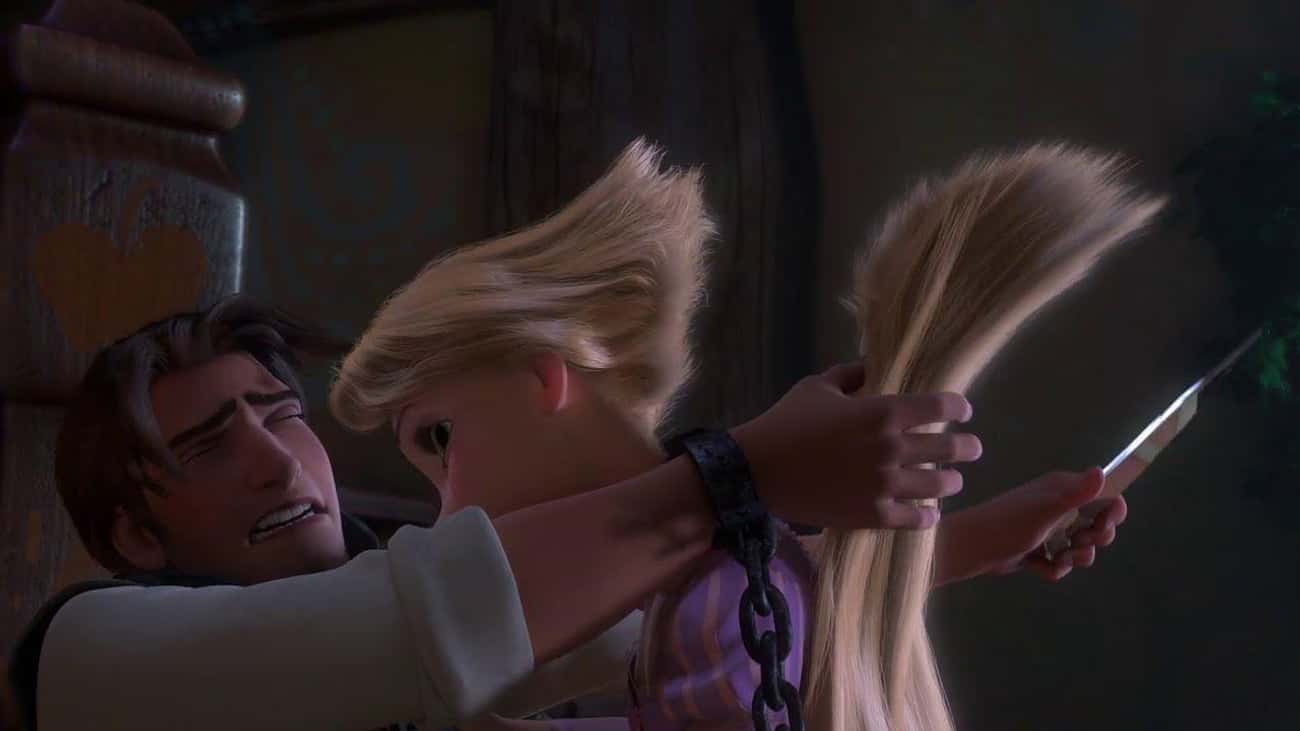 Flynn AKA Eugene Cuts Off Rapunzel’s Hair