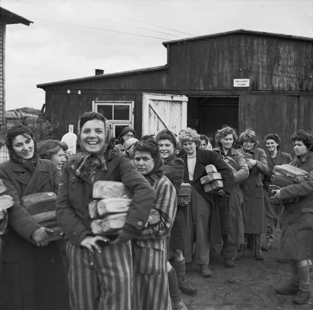 Women Collecting Their Bread Rations At The Newly Liberated Bergen-Belsen