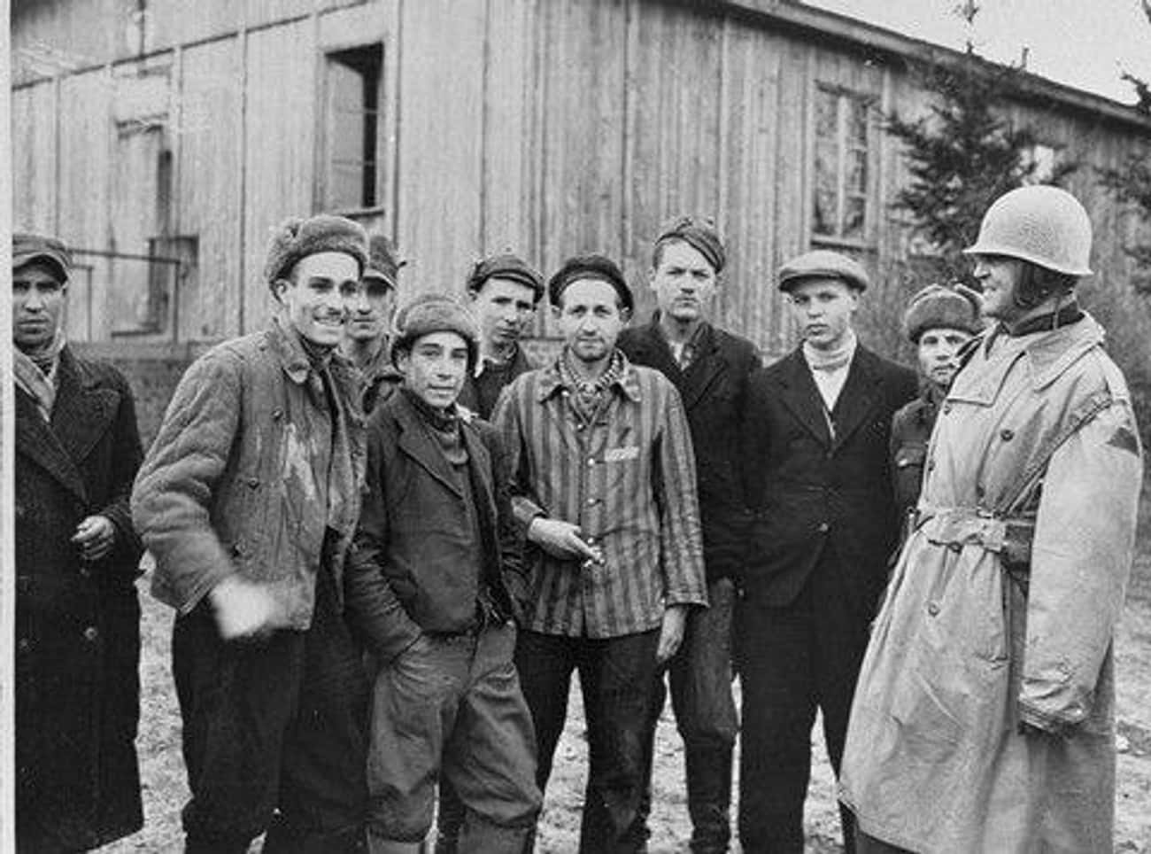 Survivors Pose With A Colonel At The Newly Liberated Ohrdruf Camp