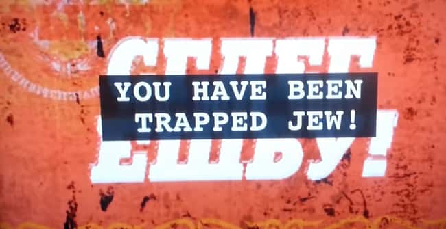 9. In the language selection screen for the Borat (2006) DVD, the screen flashes, and "Jew in facility" is repeated if you choose Hebrew. The subtitles read, 'You have been trapped, Jew! Keep your claws where they can be seen. Do not attempt to shift your shape.'