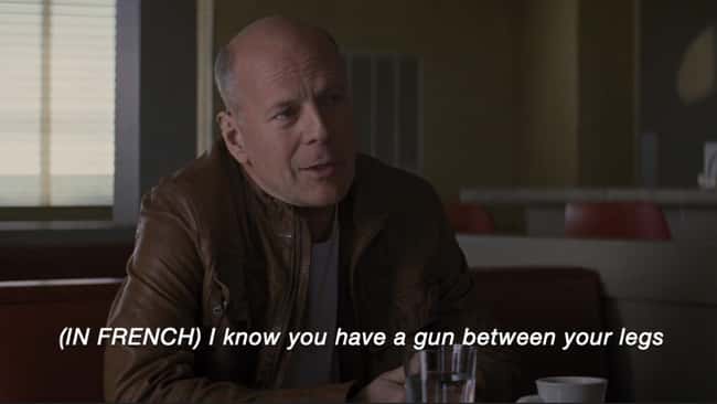 5. You can see what Old Joe is saying in French if you turn on subtitles while watching Looper (2012).