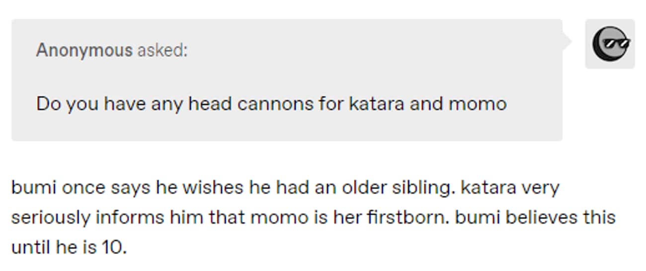 Katara Tells Bumi That He Is Momo's Younger Brother