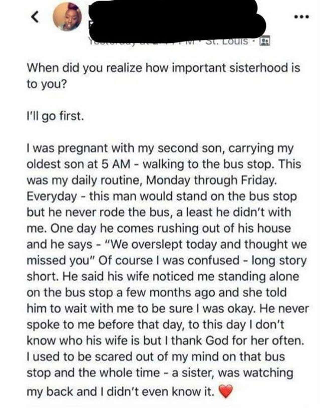 Strangers At Her Daily Bus Stop Had Her Back