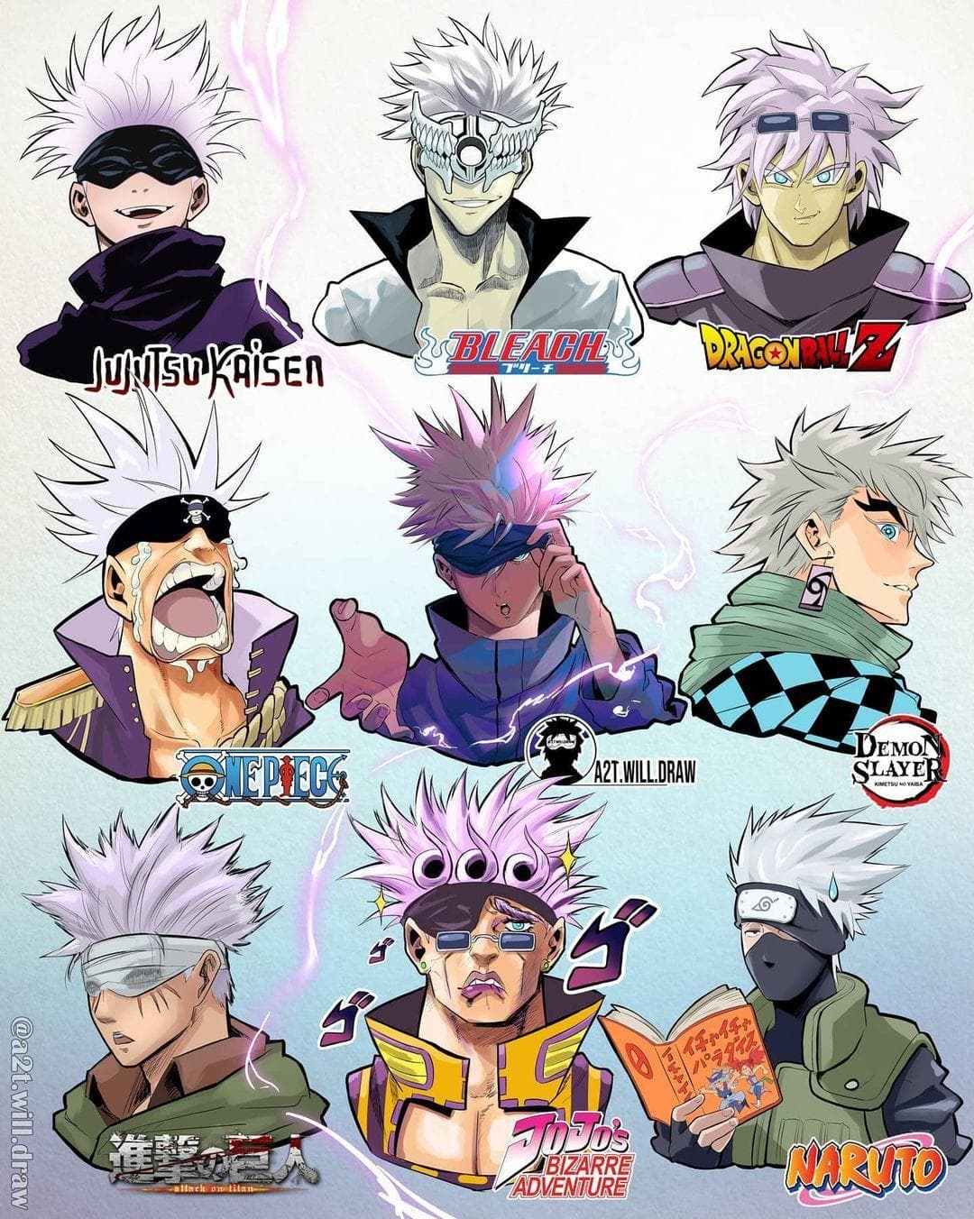 This Artist Challenged Himself To Draw Anime Characters In Different Styles