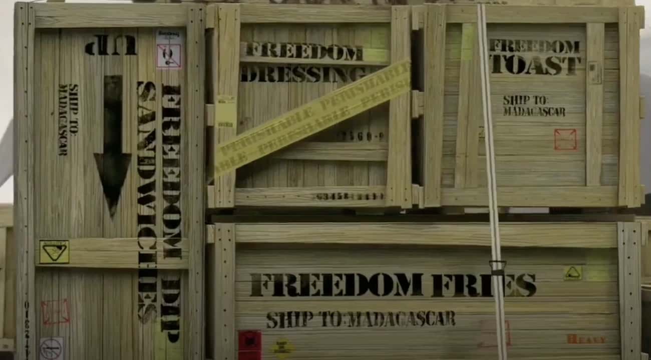 French Animal Control Officers Are Shipped In Boxes Labeled Freedom Fries, Toast, Dressing, And Dip