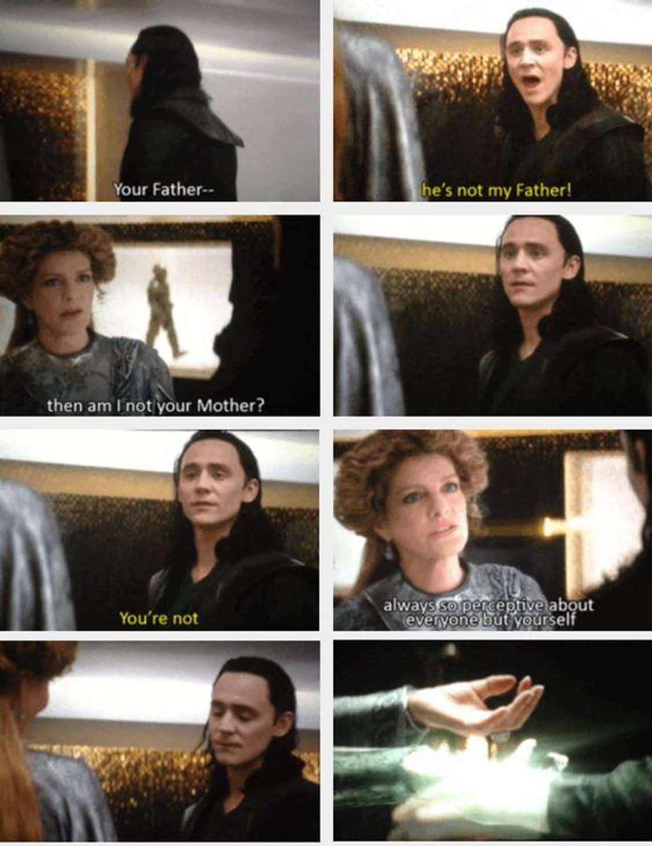 His Last Words To Frigga Were His Denial Of Being Her Son