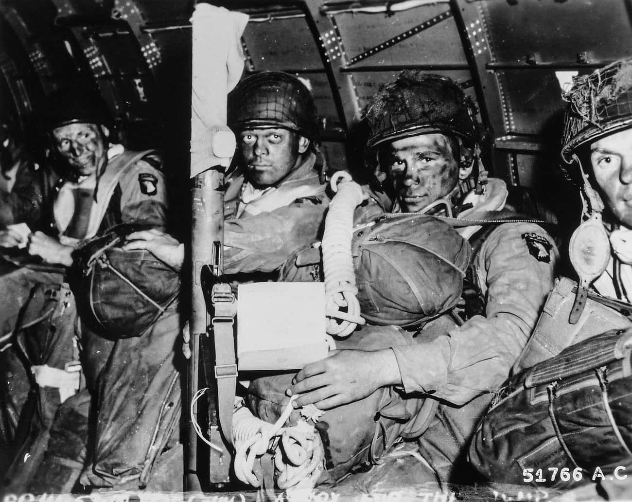 Paratroopers Just Before They Drop Down On D-Day (1944)
