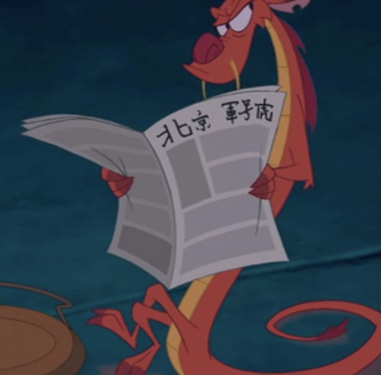 Mushu Reads Correctly In 'Mulan'
