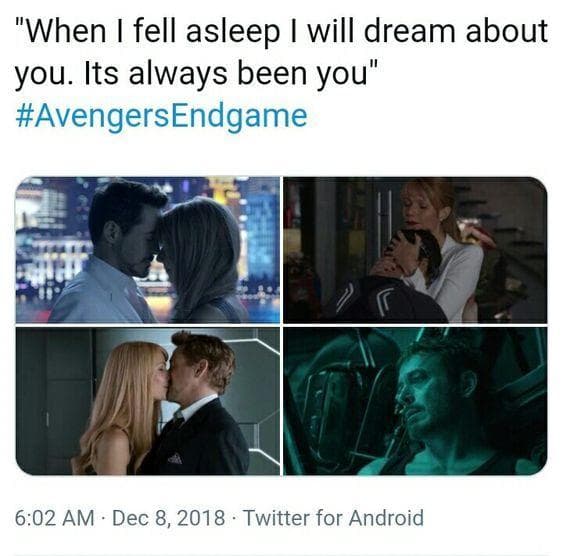 Tony realized his true love for Pepper