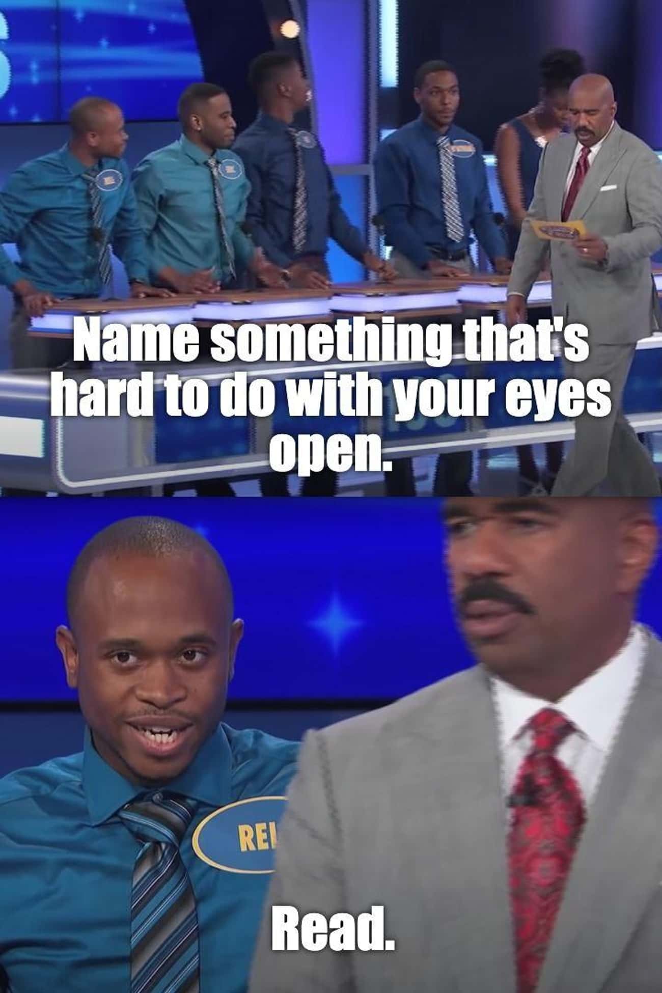 'Family Feud' - Name Something That's Hard To Do With Your Eyes Open