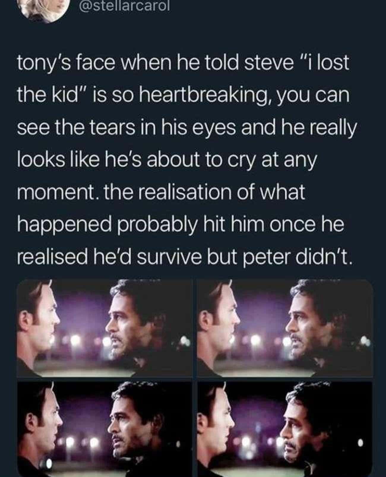 Tony Couldn’t Bear The Fact That Peter Died And He Didn’t