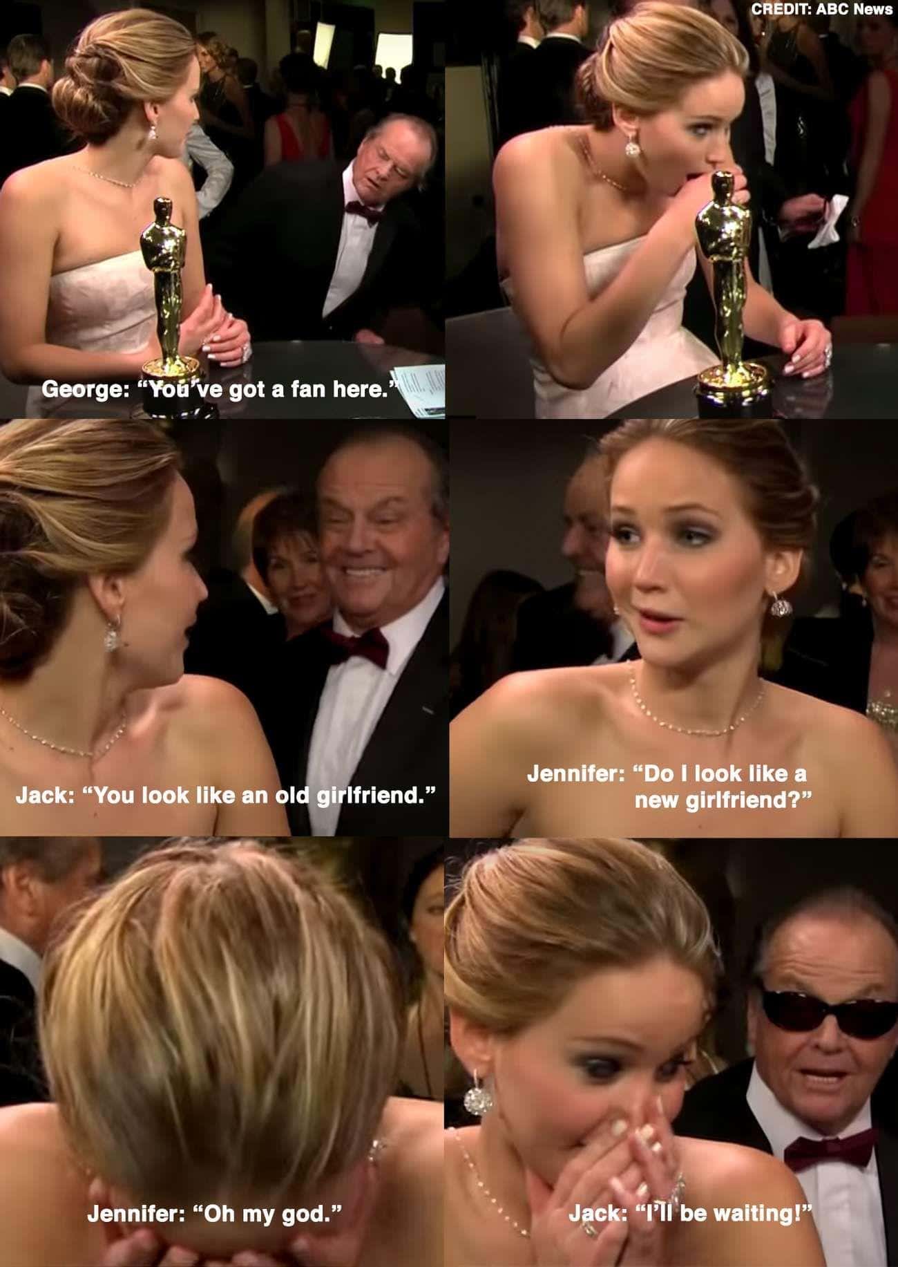 Jennifer And Jack Nicholson Meet At The Oscars
