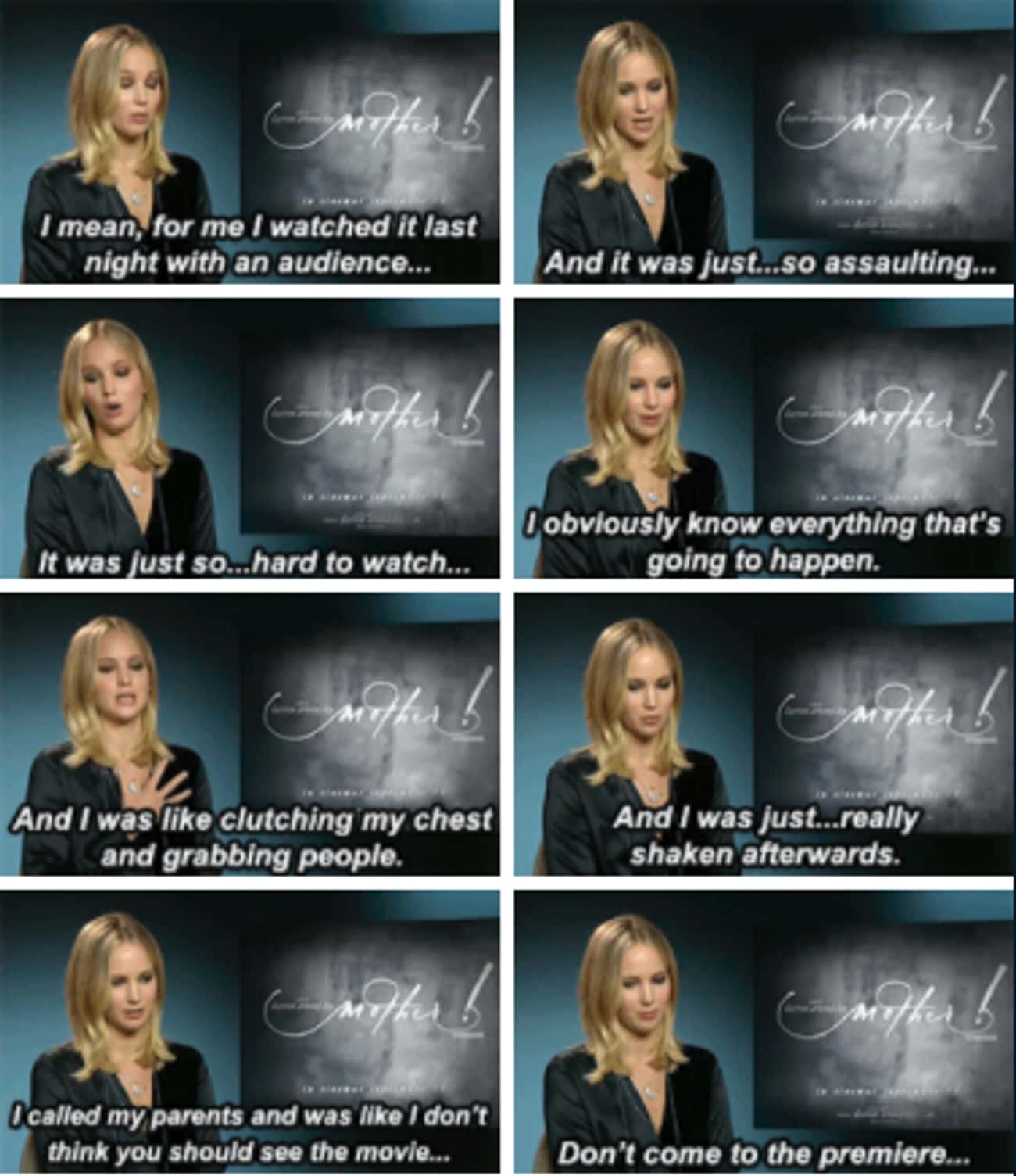 Jennifer Talked About Watching The Premiere Of 'Mother'