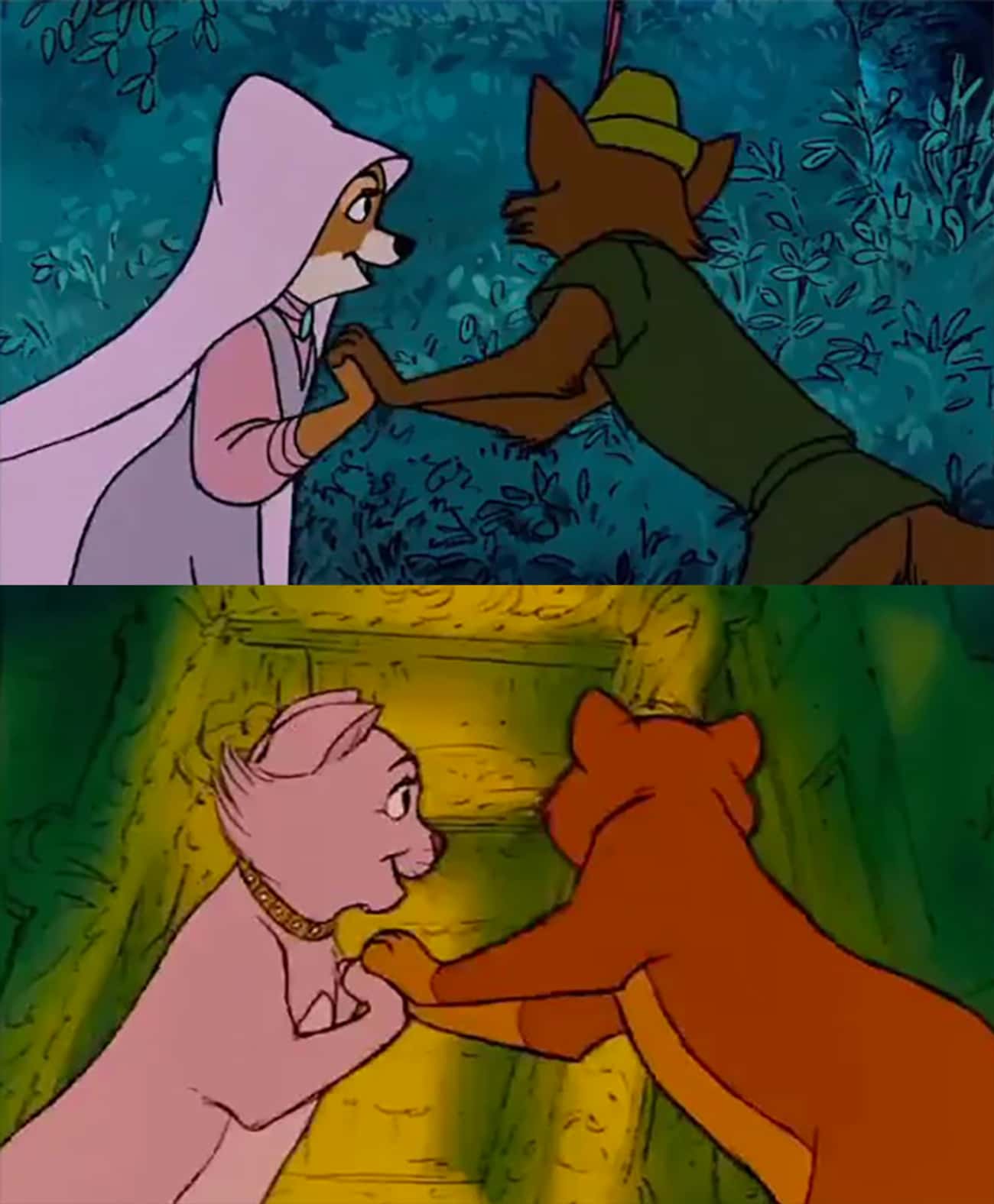 The Dancing Scene In 'Robin Hood' Recycles Animation From 'The Aristocats' 
