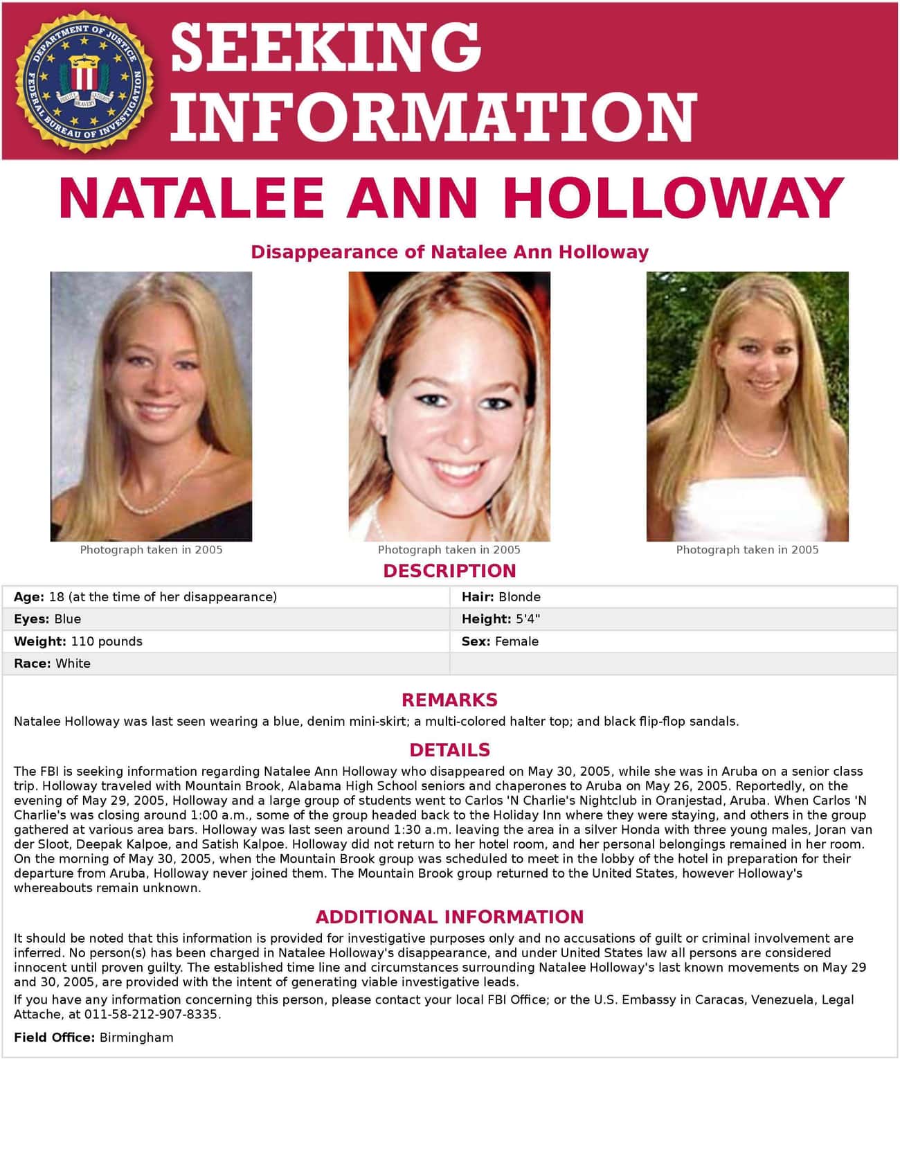 Natalee Holloway Disappeared On A Graduation Trip To Aruba In 2005