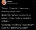 A Different Kind Of Wing on Random Brutally Honest Tweets About School Where People Weren't Afraid To Hold Back
