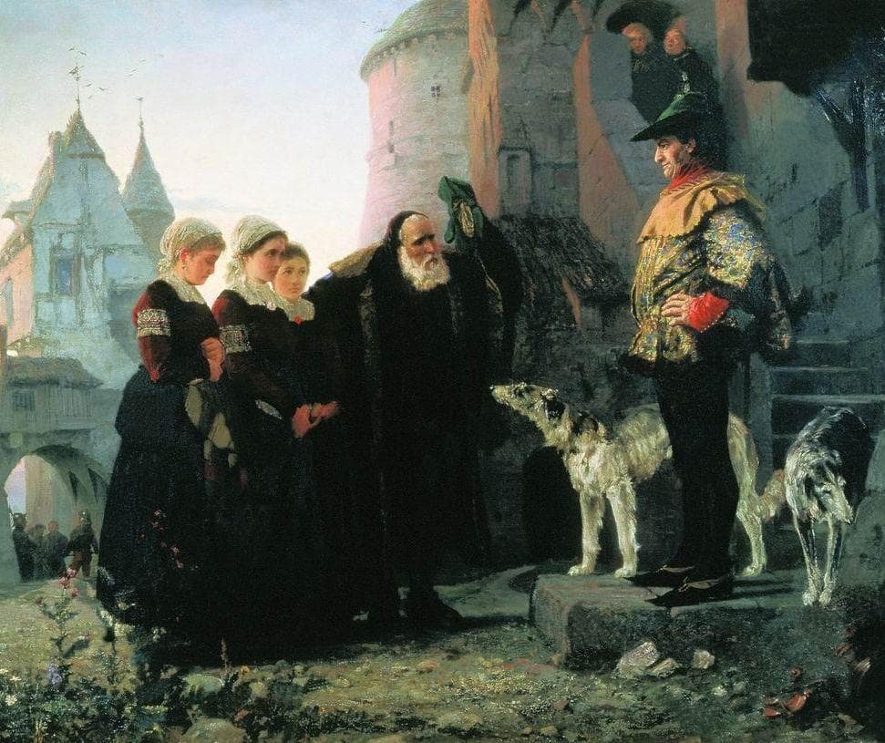 Арест гугенотки поленов описание картины