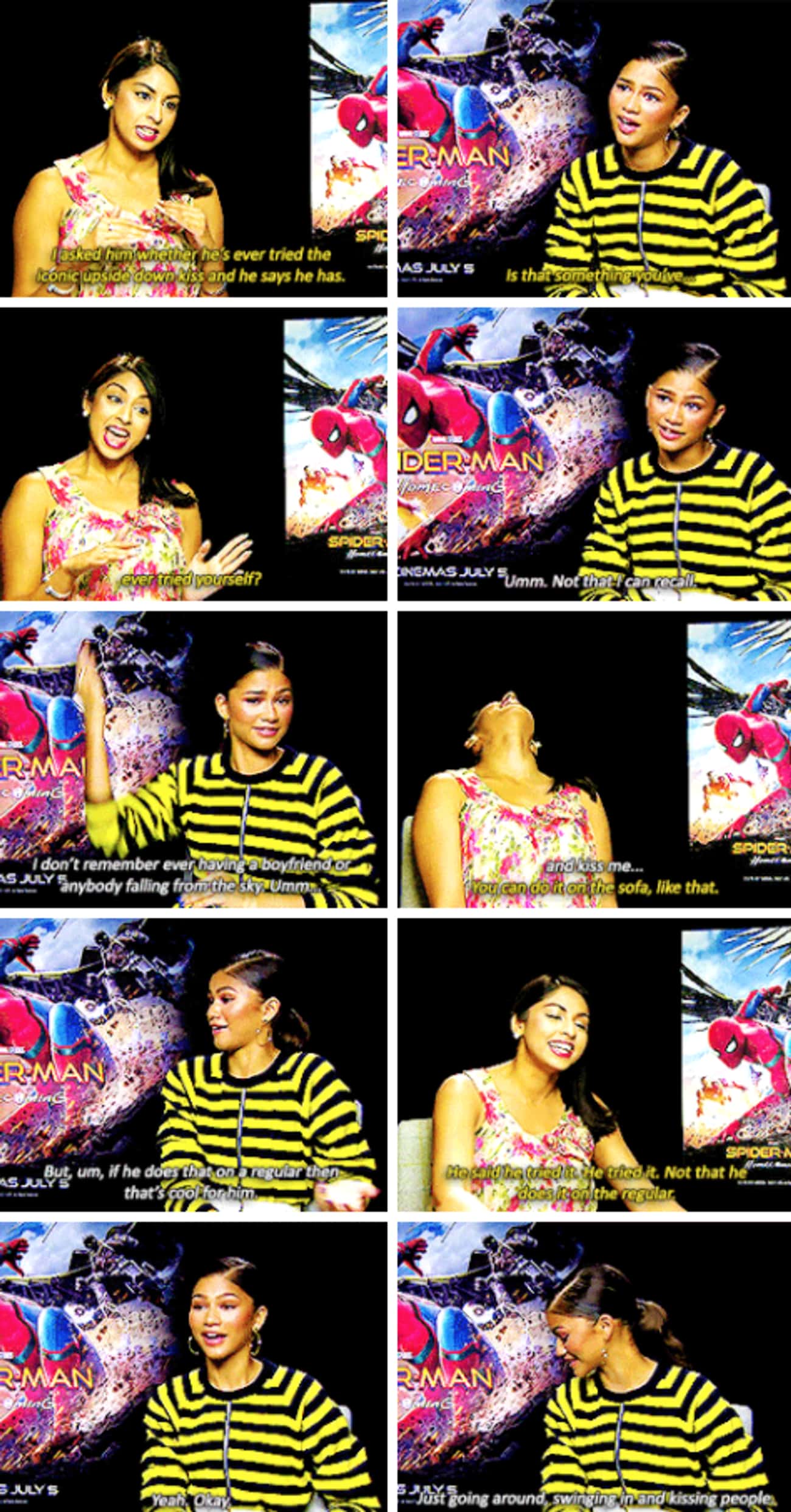 Zendaya Discussed Tom And The Spider-Man Kiss