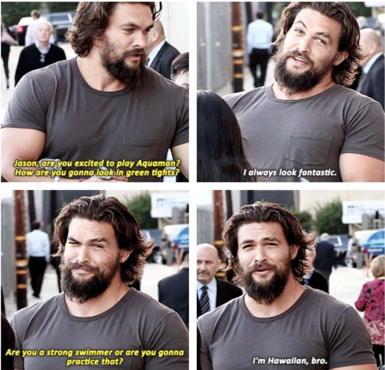 Jason Momoa Knows He'll Look Excellent In Aquaman's Green Tights