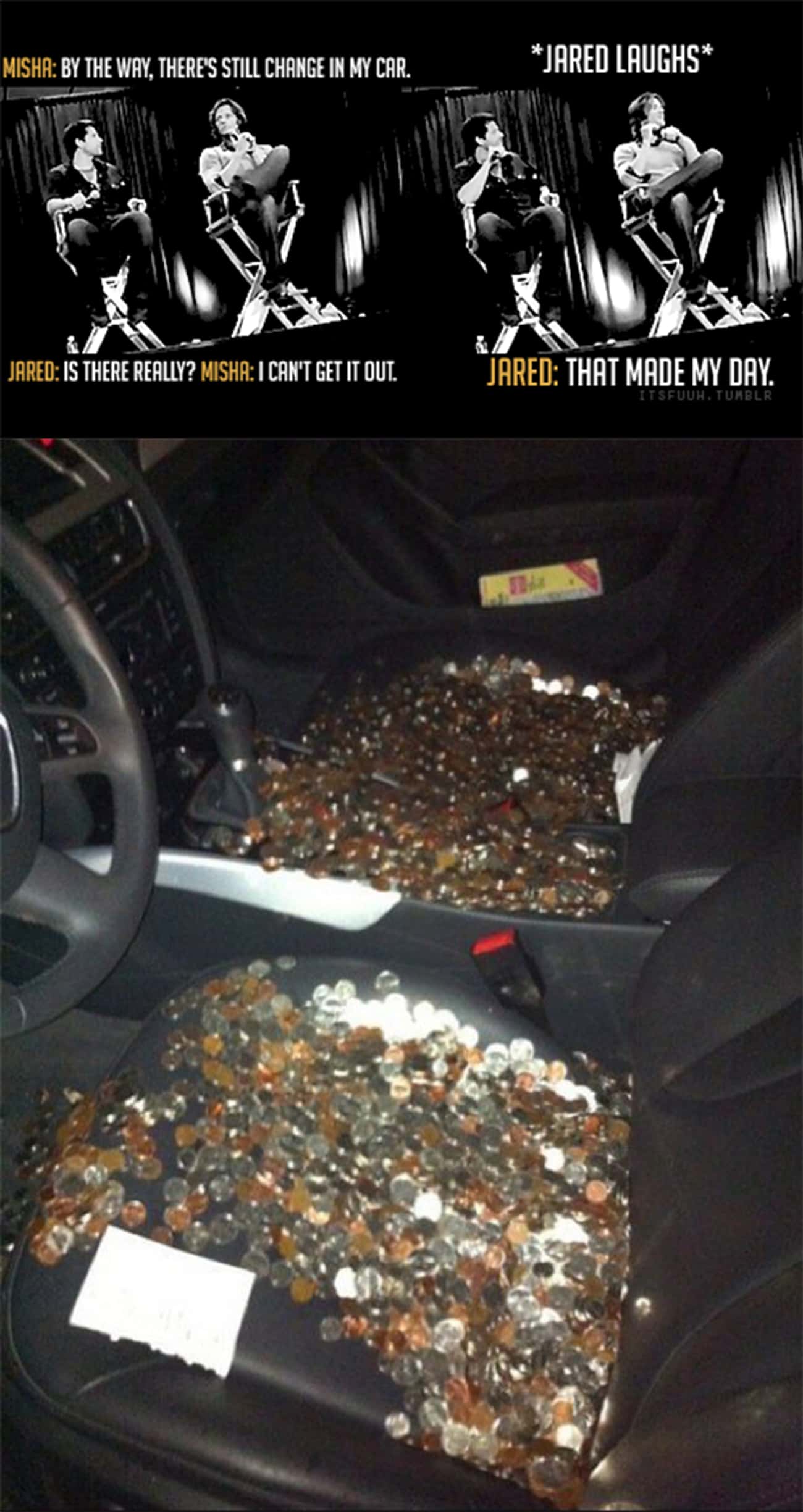 Jared Took All His Loose Coins And Put Them In Misha's Car