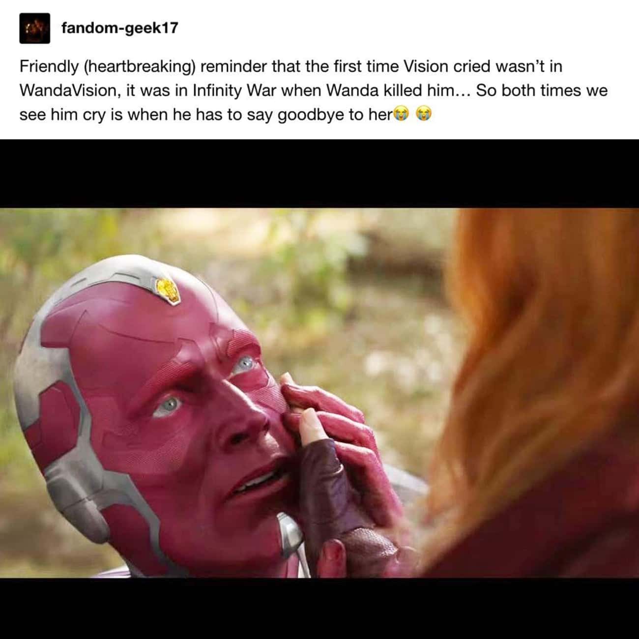 The Only Times We See Vision Cry Is When He Has To Say Bye To Wanda 