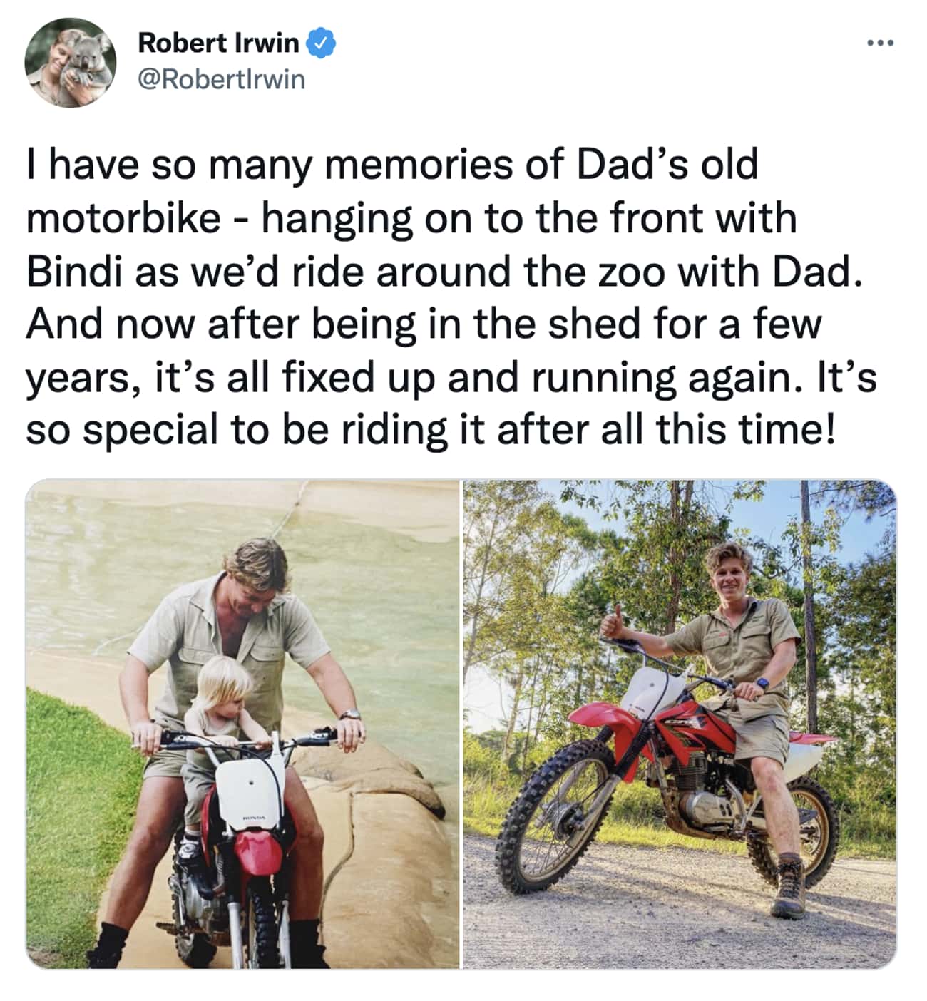 Riding His Dad's Motorbike