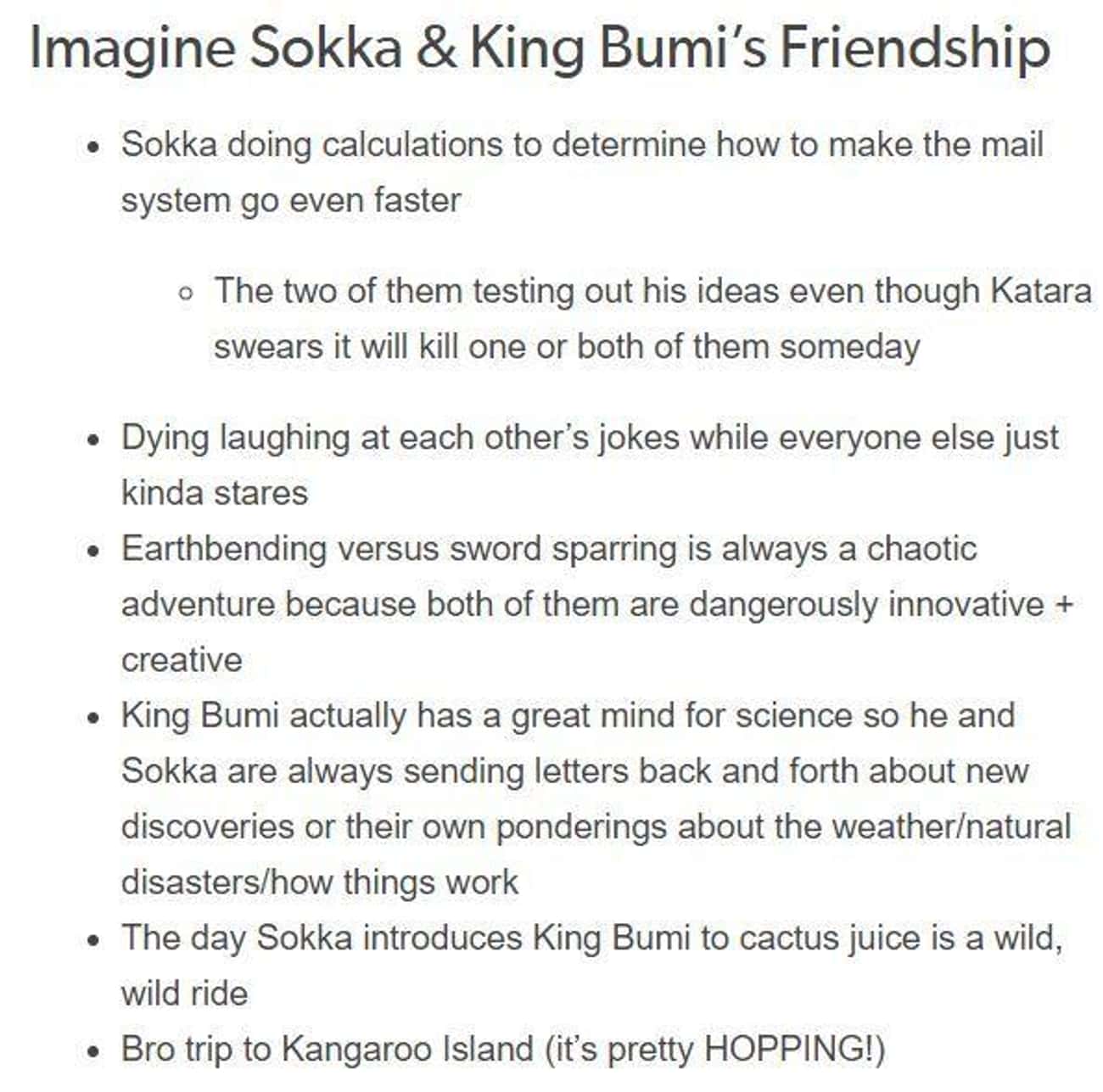 Sokka and King Bumi: New BFFs