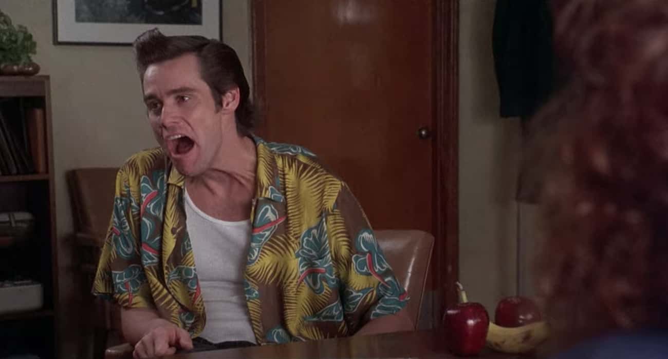 In 'Ace Ventura: Pet Detective,' The Placement Of A Banana And Two Apples Foreshadows The Film's Twist