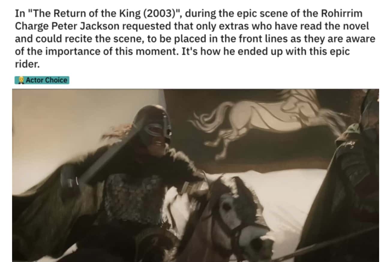 Peter Jackson Only Let Extras Who Had Read The Books Appear In The Rohirrhim Charge Scene