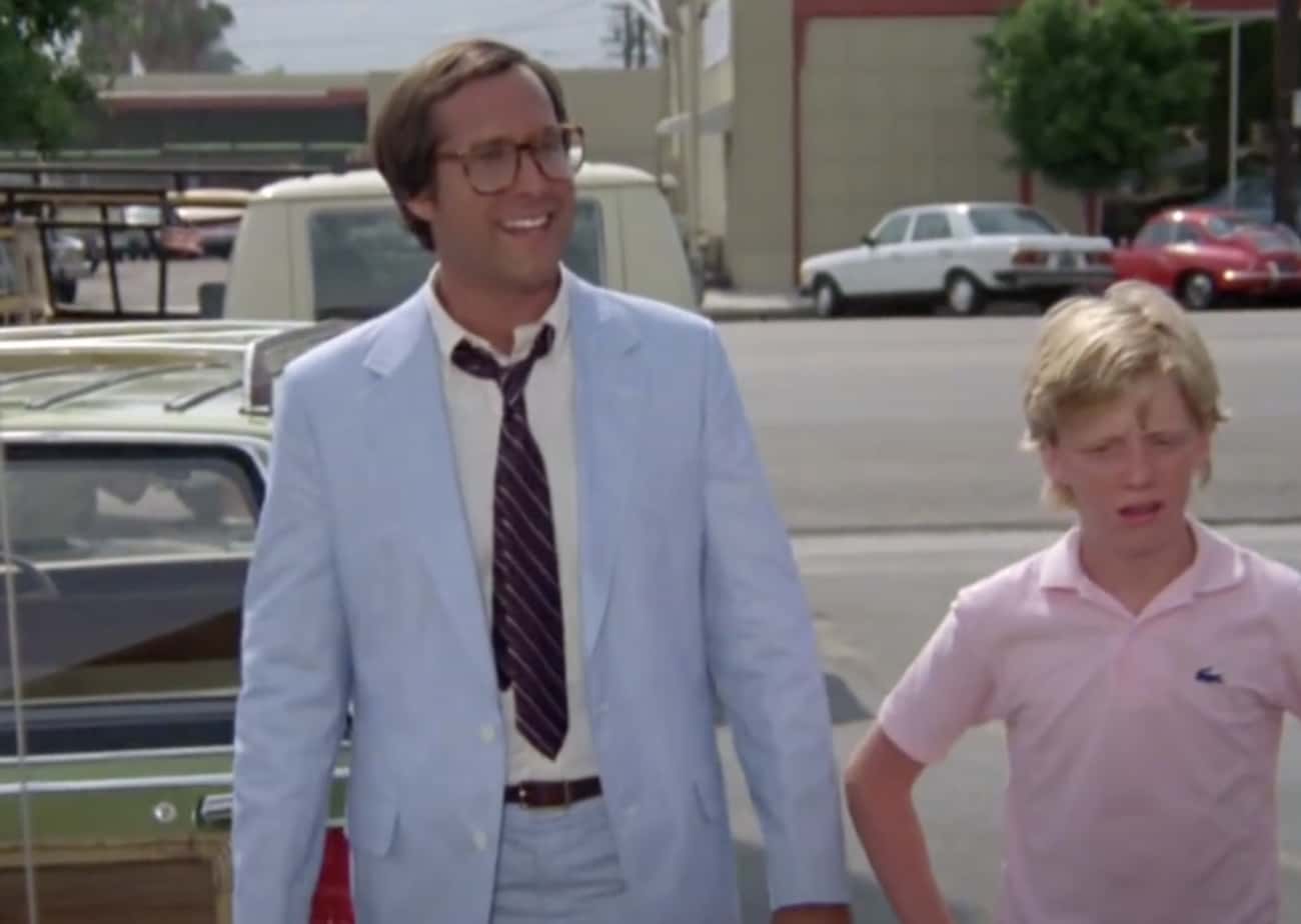 Clark Griswold Is Wearing The Same Color Suit As The Car He's There To Buy In 'National Lampoon's Vacation'