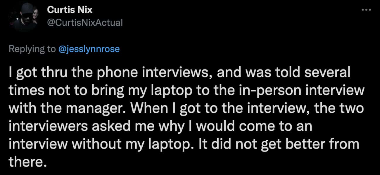Told Not To Bring My Laptop