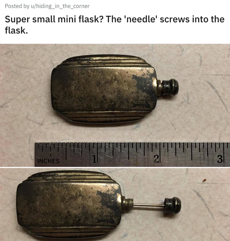 'Super Small Mini Flask? The "Needle" Screws Into The Flask'
