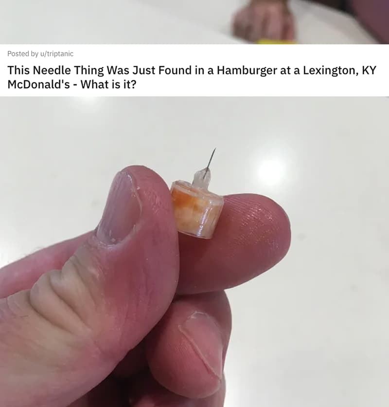 What Is This Needle Found In A Hamburger?