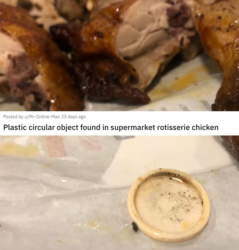 'Plastic Circular Object Found In A Supermarket Rotisserie Chicken'