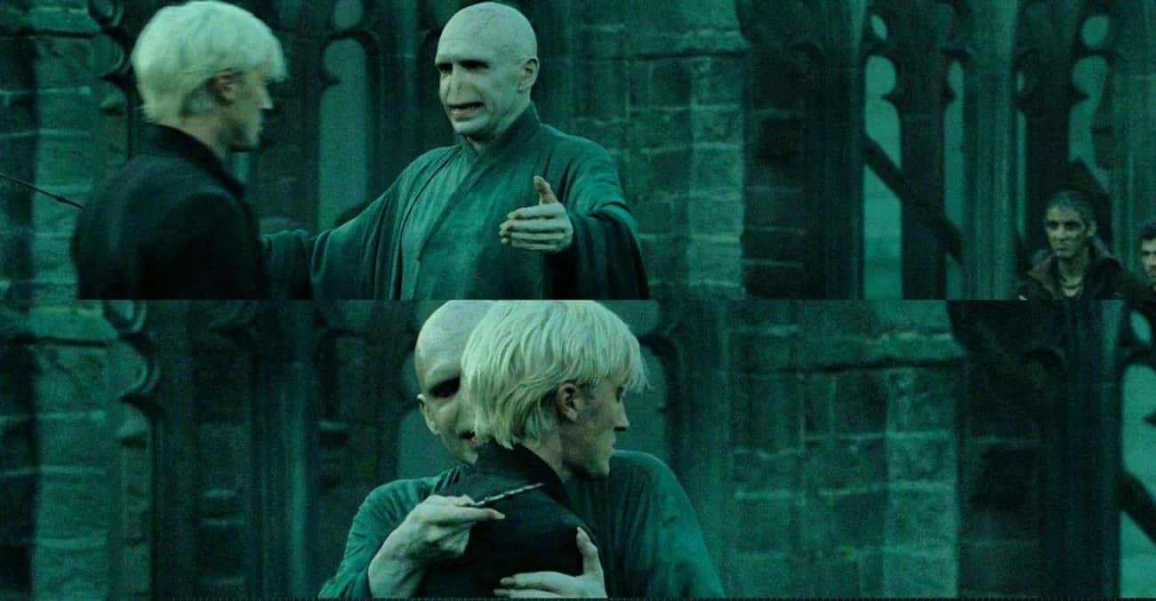 Draco Doesn't Know How To Hug Voldemort In 'Deathly Hallows - Part 2'