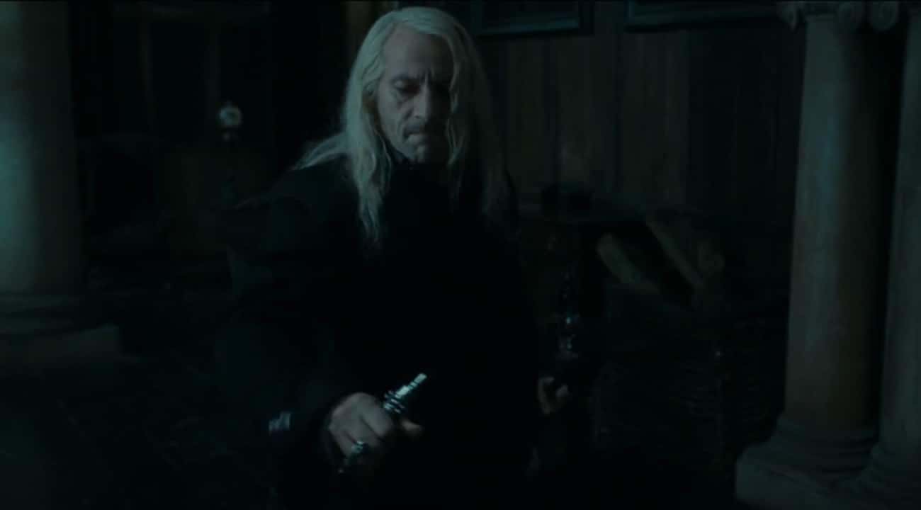 Lucius Forgets He Has A Broken Wand In 'Deathly Hallows - Part 1'