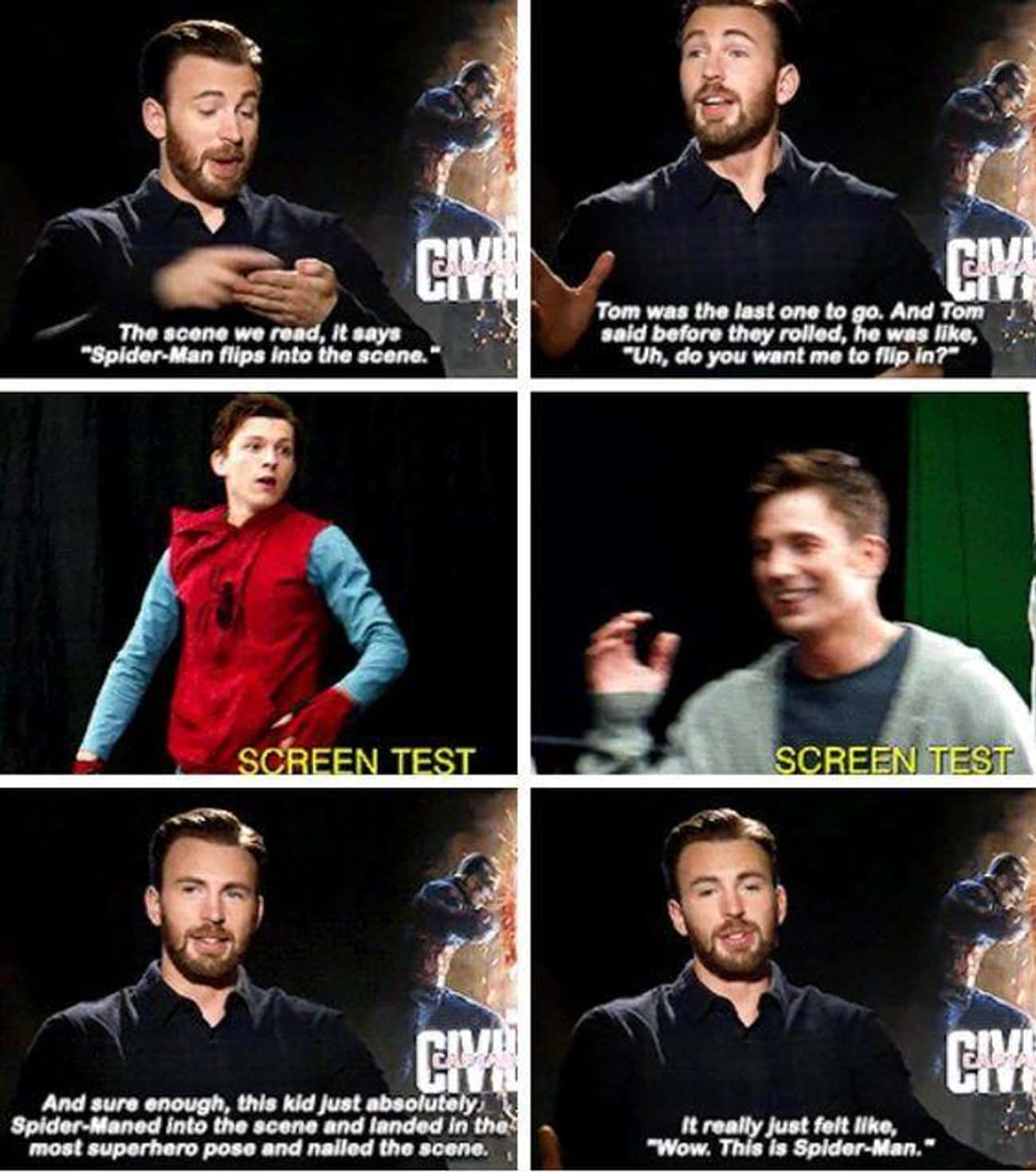Spidey Really Impressed Cap During His Screen Test