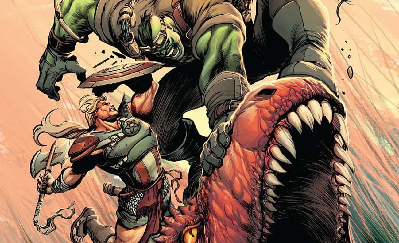 'Planet Hulk' Sees A Gladiatorial Captain America Team With Devil Dinosaur To Fight A Whole Bunch Of Hulks