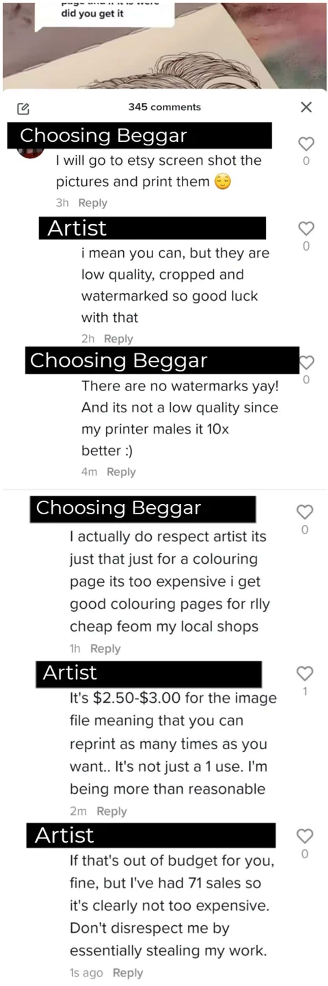 Choosing Beggar Shamelessly States That They Will Steal Art